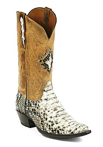 Black Jack Rust Dyed Python Triad Cowboy Boots