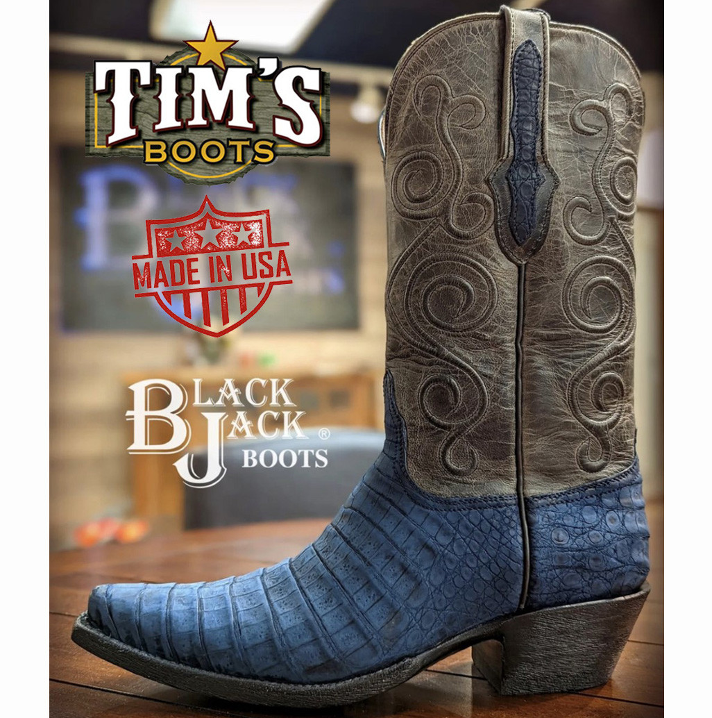 Black Caiman Tail Cowboy Boots main image 0