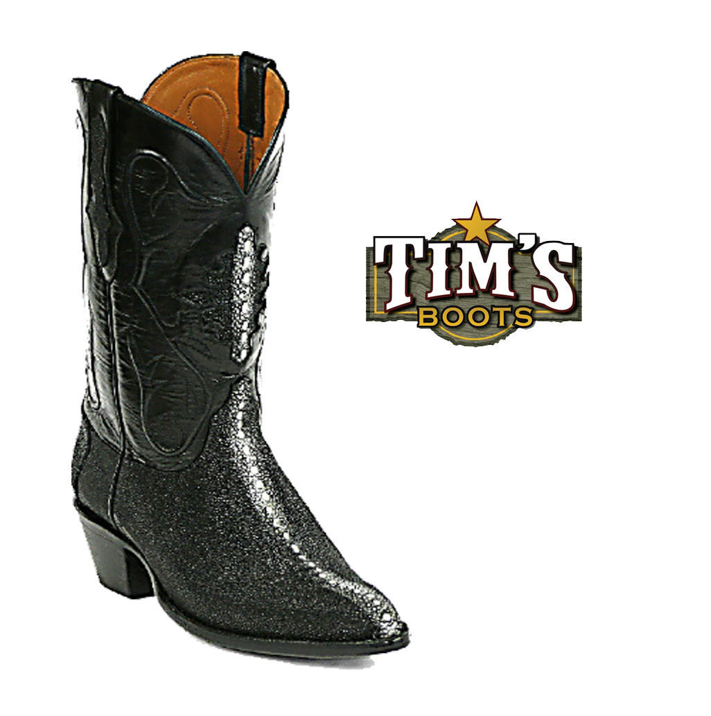 Men's King Exotic Stingray Boots 3x Toe Handcrafted Black (495vf1205) main image 0