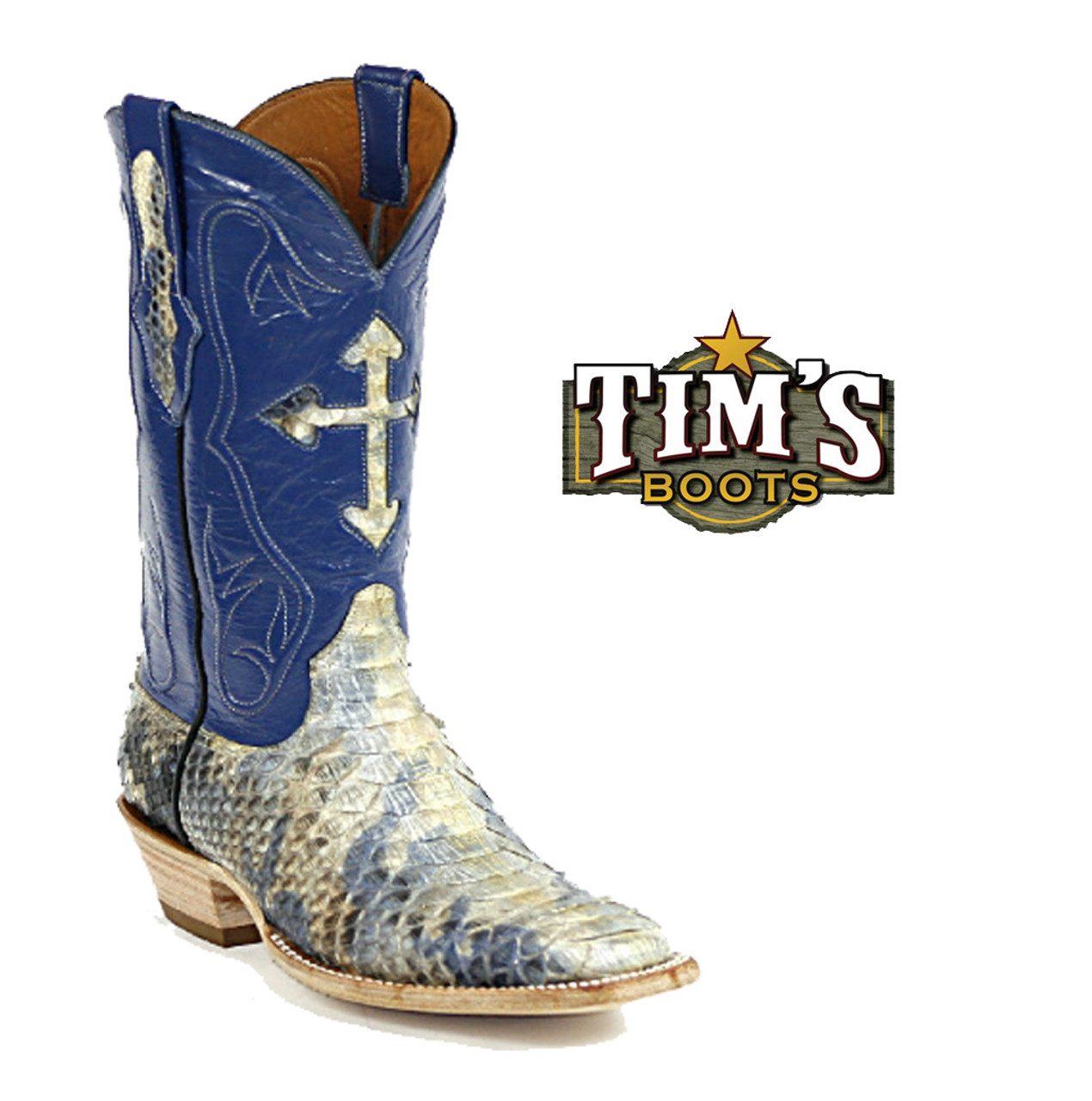 black and blue cowboy boots