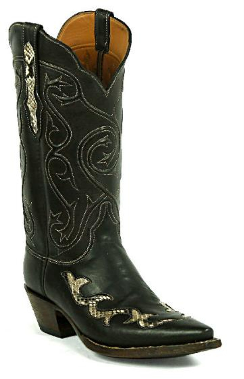 Ranch Hand Cowboy Boots with snakeskin inlays