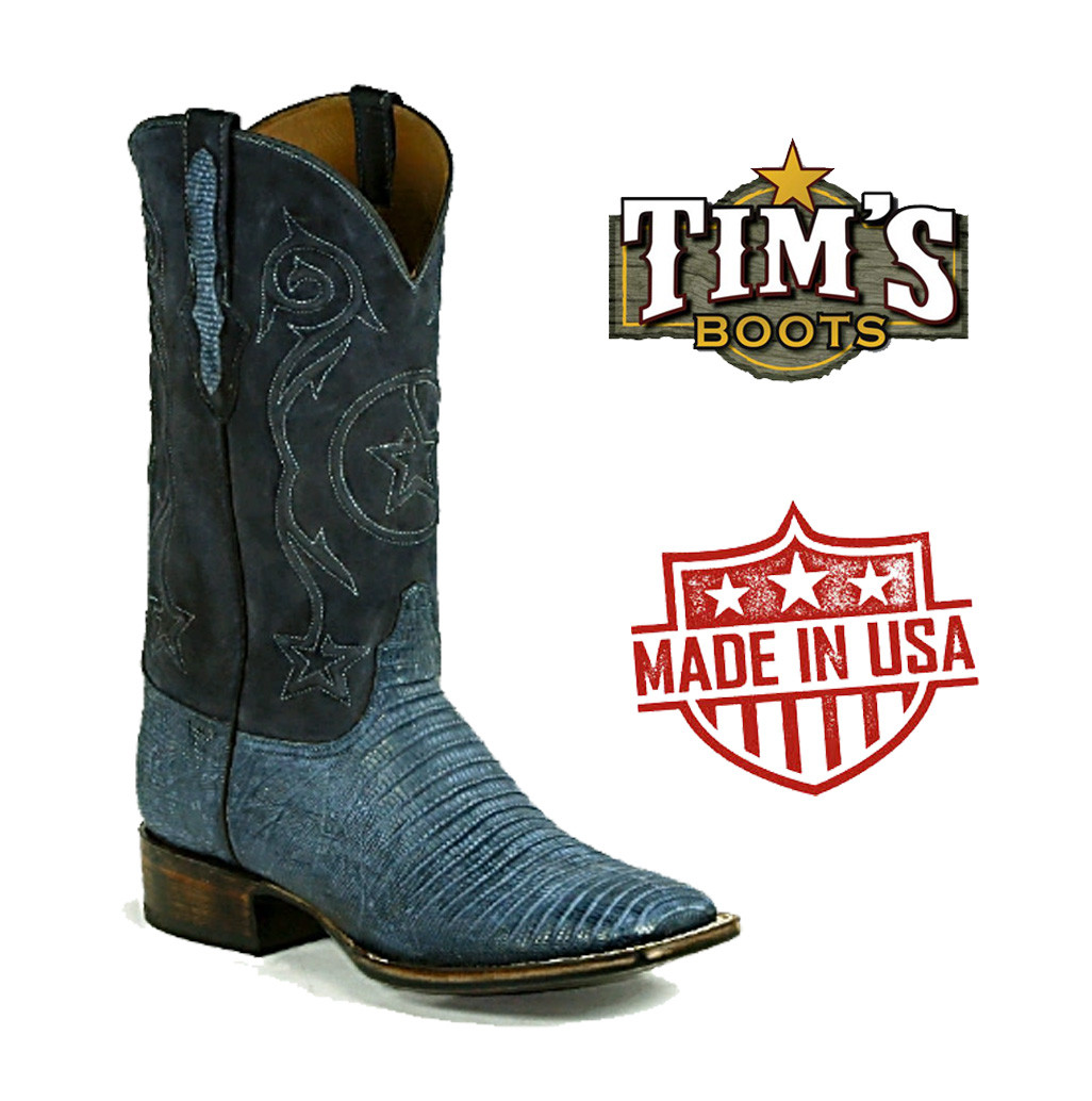 Black Jack Sanded Teju Lizard Boots - Tim's Boots