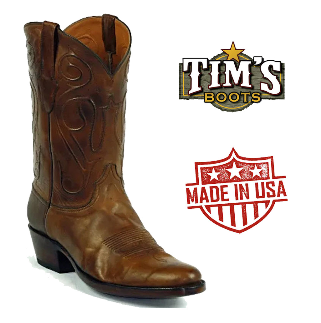 Black Jack Burnished Peanut Ranch Hand Cowboy Boots - Tim's Boots
