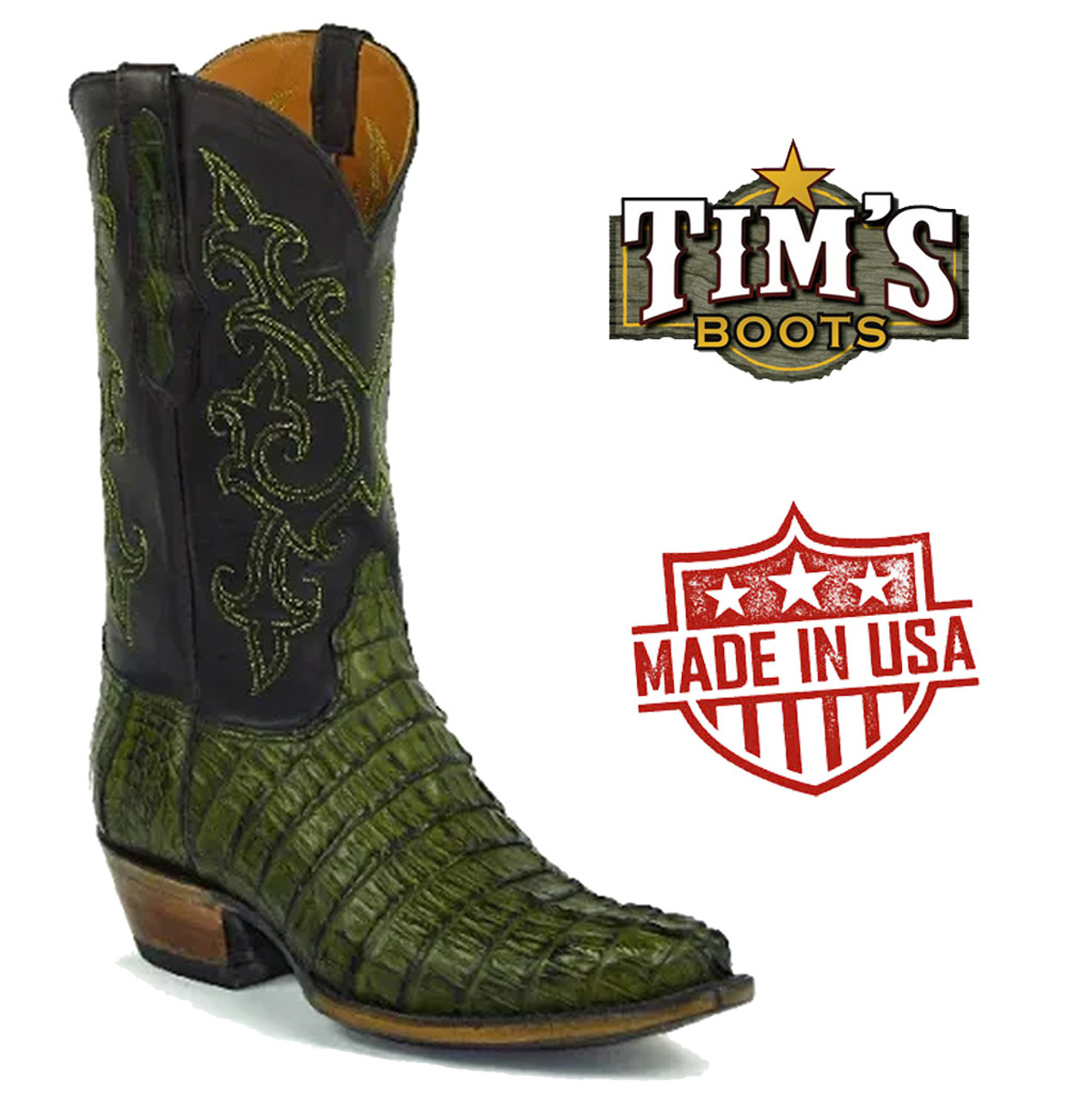 black and green cowboy boots