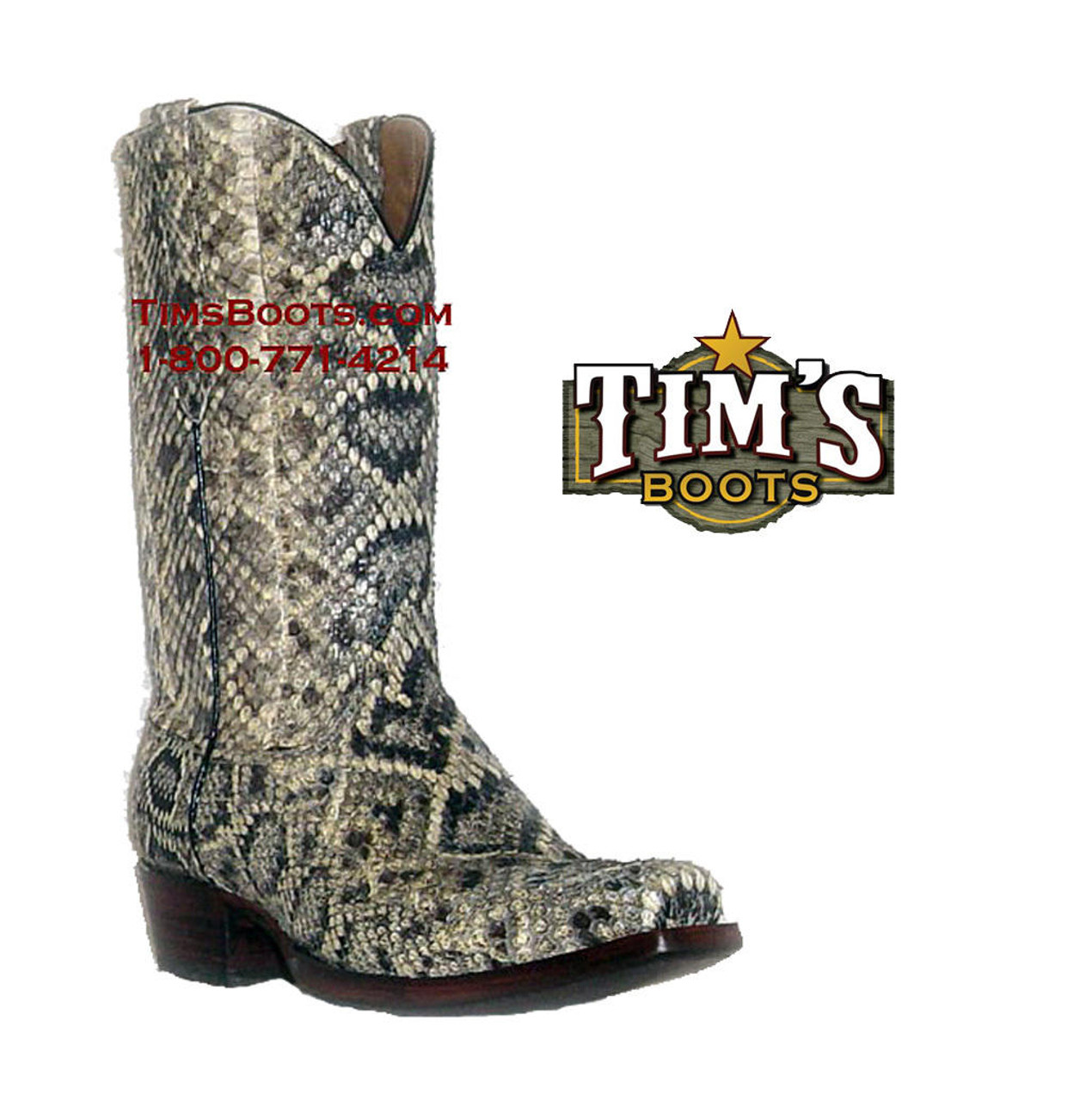 White deals rattlesnake boots