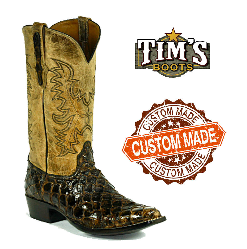 Black Pirarucu Fish Cowboy Boots main image 0