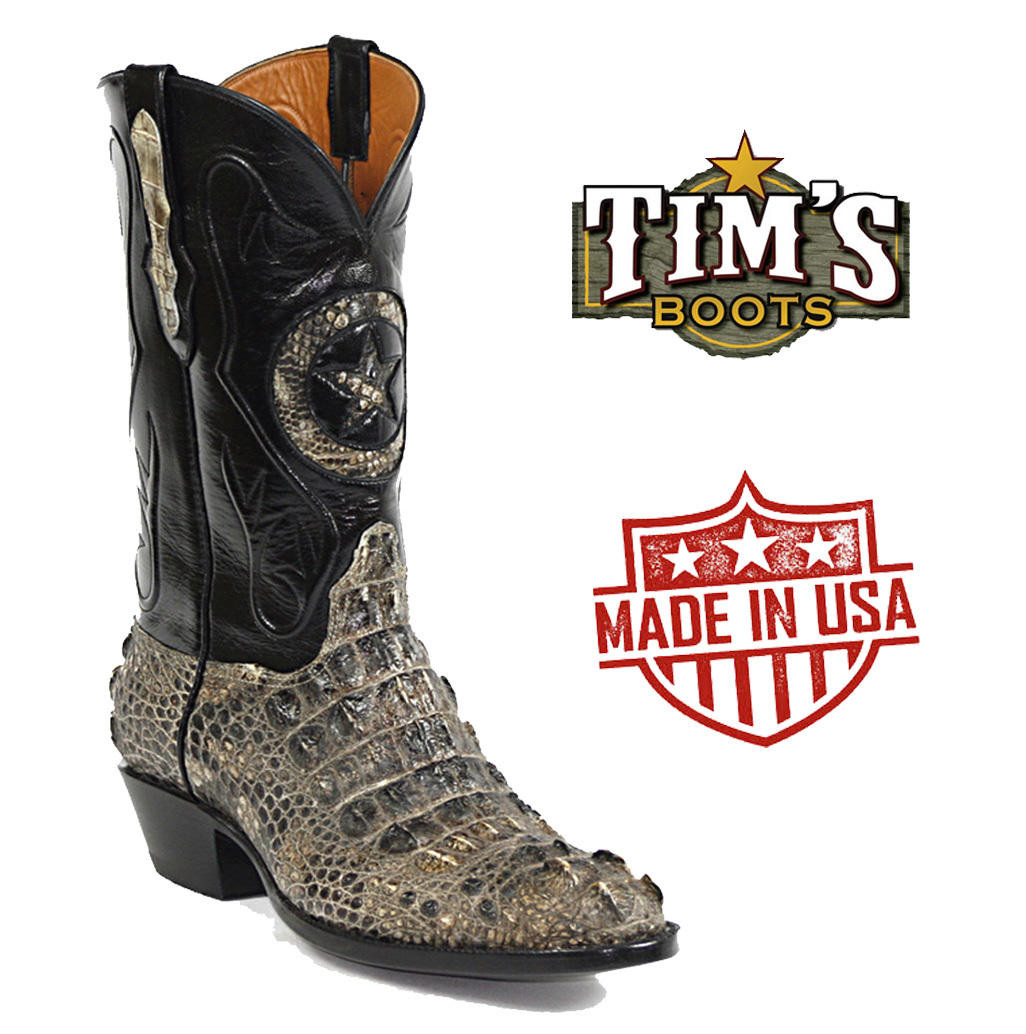 Black Jack Natural Alligator Hornback Cowboy Boots