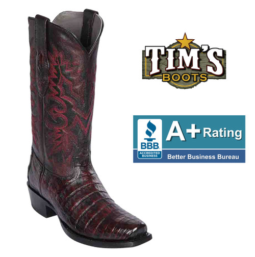 Los Altos Black Cherry Caiman Belly w/7X toe