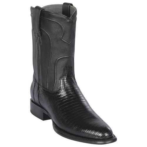 Los Alto Black Teju Lizard Roper Boots