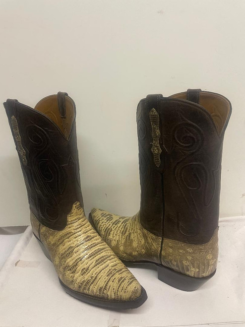 Black Jack Natural Teju Lizard Boots size 12EE
