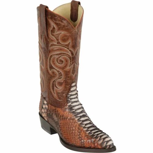 Los Altos Rustic Cognac Python Boots