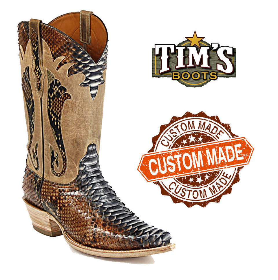mens white snakeskin boots