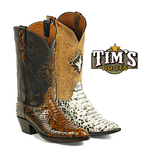 Black Jack Rust Dyed Python Triad Cowboy Boots