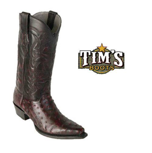 Los Altos Ostrich Snip Toe Cowboy Boots display picture 2
