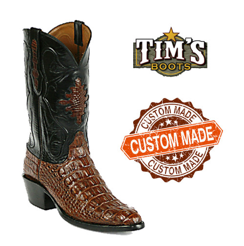 BROWN Monogrammed CUSTOM hand-crafted ALLIGATOR BOOTS 12 EE handcrafted custom piece | Shoes | Brown Monogrammed Custom  main image 3