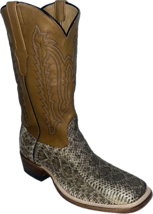 Cowtown Diamondback Rattlesnake Boots- Q (wide square) toe - Tim's Boots
