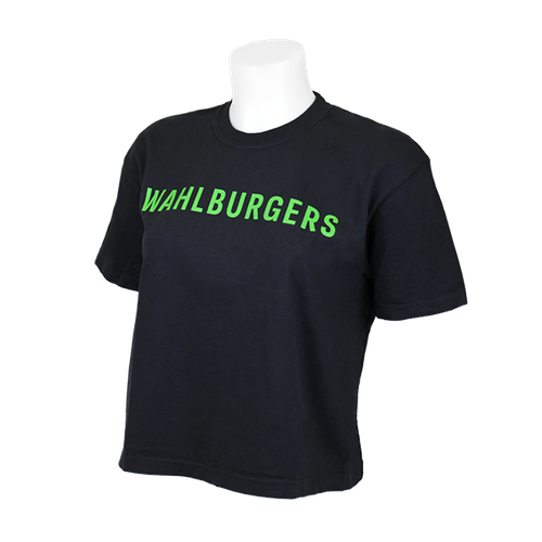 Wahlburgers Black Ladies Boxy Crop T-Shirt
