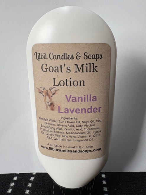 Our Vanilla Lavender Goat's Milk Lotion offers a relaxing and tranquil scent that’s both unique and memorable. It’s a well-balanced blend of fresh lavender, vanilla beans, orange zest, and patchouli.
The lotion is meticulously formulated with distilled water, sunflower oil, soy oil, vegetable glycerin, stearic acid, cetyl alcohol, emulsifying wax, palmitic acid, tocopherol (vitamin E), potassium sorbate, meadowfoam oil, jojoba oil, goat's milk, aloe vera, vitamin C, citric acid, Germell Plus, and fragrance oil.
Perfect for gifting on any occasion, our artisanal lotions are ideal for birthdays, bridal and baby showers, teacher appreciation, housewarmings, colleagues, hairdressers, thank-you gestures, holidays, and more. They come in a variety of options to cater to diverse preferences. Should the lotion be a gift, let us know, and we will add a personalized message as per your request. Our Vanilla Lavender Goat's Milk Lotion offers a relaxing and tranquil scent that’s both unique and memorable. It’s a well-balanced blend of fresh lavender, vanilla beans, orange zest, and patchouli.
The lotion is meticulously formulated with distilled water, sunflower oil, soy oil, vegetable glycerin, stearic acid, cetyl alcohol, emulsifying wax, palmitic acid, tocopherol (vitamin E), potassium sorbate, meadowfoam oil, jojoba oil, goat's milk, aloe vera, vitamin C, citric acid, Germell Plus, and fragrance oil.
Perfect for gifting on any occasion, our artisanal lotions are ideal for birthdays, bridal and baby showers, teacher appreciation, housewarmings, colleagues, hairdressers, thank-you gestures, holidays, and more. They come in a variety of options to cater to diverse preferences. Should the lotion be a gift, let us know, and we will add a personalized message as per your request.
