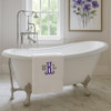 Personalized monogrammed bath towels with elegant embroidered initials