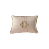 Beige Linen Pillow monogrammed  14 x 20