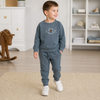 Monogrammed boys' pullover and matching organic cotton jogger pants