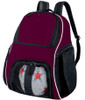 Personalized Soccer  Backpack burgundy