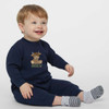 Infant Fleece One-Piece Highland Cow personalized highland cow outfit NAVY