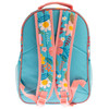 Backside of Personalized Backpacks for Kids 
Turquoise Floral Kids Backpack with Name