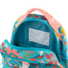 Inside view Personalized Backpacks for Kids 
Turquoise Floral Kids Backpack with Name