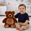 Personalized grizzly bear stuffed animal with embroidered name, soft plush bear gift for baby or child