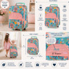 Floral kids suitcase with extendable handle, compartments and durable rolling wheels