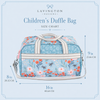 Children’s floral travel bag with bees and striped handles