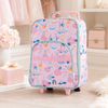 Matching princess toiletry bag with blue panel and embroidered child’s name