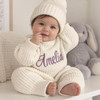  Personalized Knit Baby Romper with Embroidered Name 