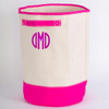 pink canvas Monogrammed hamper