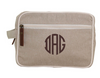 Monogrammed Jute TravelBag, Cosmetic Bag