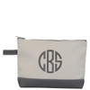 Gray cosmetic bag personalized