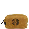 yellow monogrammed waxed canvas dopp kit