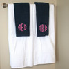 Monogrammed Hand Towels Navy