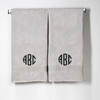 CB Gray Monogrammed Bath Towels (2) 