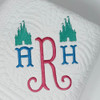 Monogrammed Baby Quilt with Castle Design