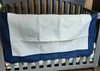 White Baby quilt with Navy Blue Trim