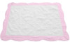 White Baby Quilt with Pink Trim