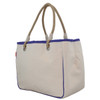 Side view of canvas tote