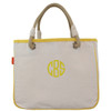 yellow monogrammed rope tote , canvas tote