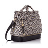 side view of leopard print weekender