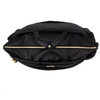 Top View of the black puffer baby weekender for trip or hospital bag