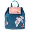 Monogrammed Quilted Backpack Bird