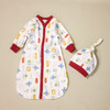 Baby Sleep Sack Pajamas with red trim and airplanes, Rockets and Helicopters