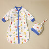 Baby Sleep Sack Pajamas with blue trim and airplanes, Rockets and Helicopters